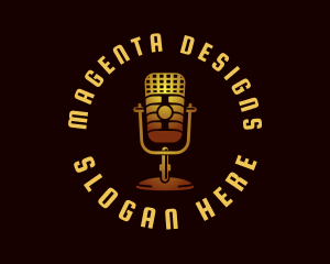 Podcast Radio Microphone logo design