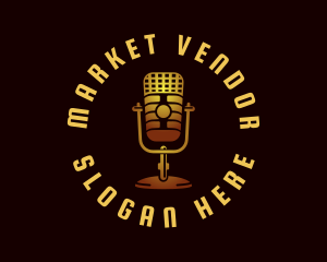 Podcast Radio Microphone logo design