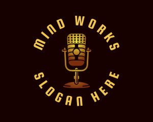 Podcast Radio Microphone logo design