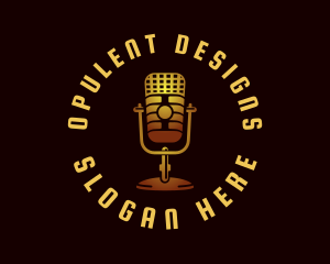 Podcast Radio Microphone logo design