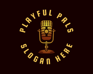 Podcast Radio Microphone logo design