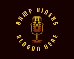 Podcast Radio Microphone logo design