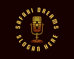 Podcast Radio Microphone logo design