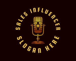 Podcast Radio Microphone logo design