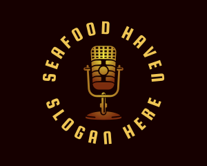 Podcast Radio Microphone logo design