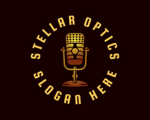 Podcast Radio Microphone logo design