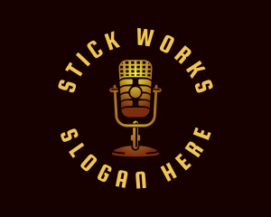 Podcast Radio Microphone logo design