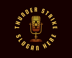 Podcast Radio Microphone logo design