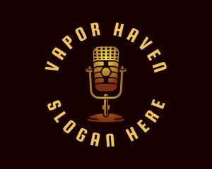 Podcast Radio Microphone logo design