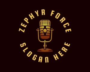 Podcast Radio Microphone logo design