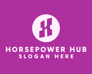 Purple Letter H logo design