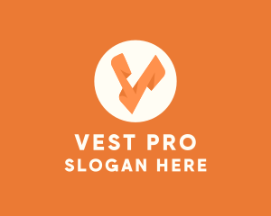 Orange Letter V logo design