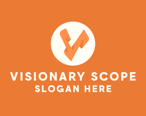 Orange Letter V logo design