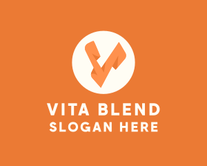 Orange Letter V logo design