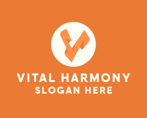 Orange Letter V logo design