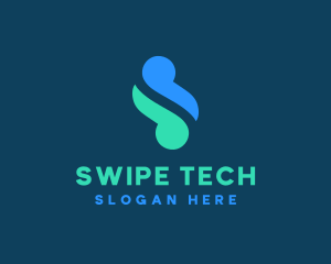 Technology Wave Letter S logo design