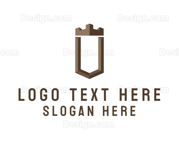 Royal Shield Letter U Logo