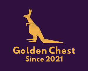 Golden Kangaroo Origami logo design