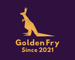 Golden Kangaroo Origami logo design