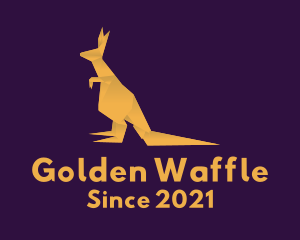 Golden Kangaroo Origami logo design