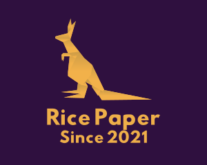 Golden Kangaroo Origami logo design