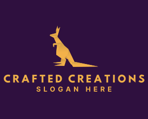 Golden Kangaroo Origami logo design