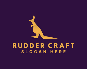 Golden Kangaroo Origami logo design