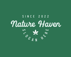 Natural Leaf Cursive logo design