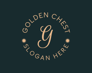 Golden Script Emblem logo design