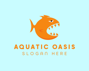 Aquatic Piranha Fish   logo design