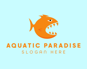 Aquatic Piranha Fish   logo design