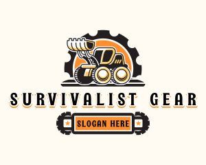 Excavator Loader Construction  logo design