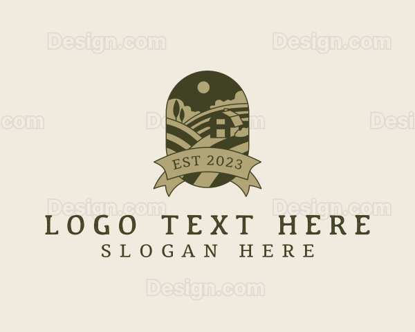 Farmhouse Landscape Field Logo