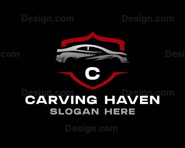 Sports Car Automobile Shield Logo