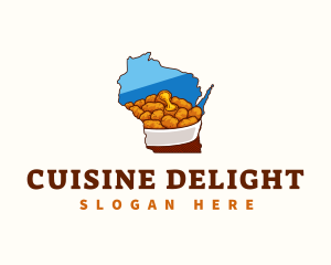 Wisconsin Cheese Curd Snack logo design