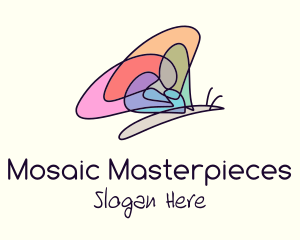 Colorful Butterfly Mosaic logo design