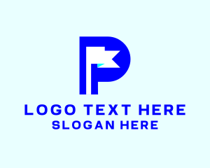 Modern Flag Letter P  logo