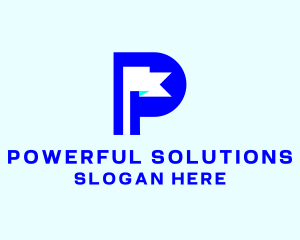 Modern Flag Letter P  logo design