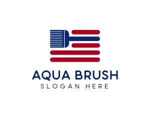 American Flag Broomstick logo design