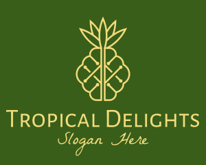 Yellow Pineapple Fruit  logo design