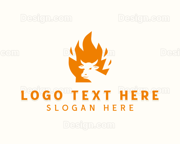 Steakhouse BBQ Flame Logo