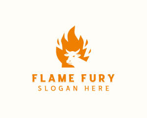 Steakhouse BBQ Flame logo design