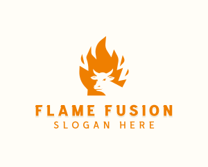 Steakhouse BBQ Flame logo design