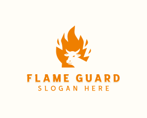 Steakhouse BBQ Flame logo design