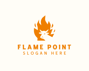 Steakhouse BBQ Flame logo design