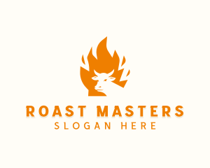 Steakhouse BBQ Flame logo design