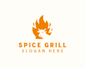 Steakhouse BBQ Flame logo design