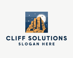 Rock Mountain Landscape logo design