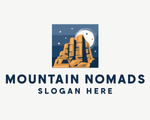 Rock Mountain Landscape logo design