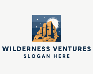 Rock Mountain Landscape logo design